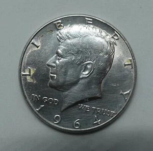 Estados Unidos ½ dólar de plata, 1964 Medio dólar Kennedy accented hair - Imagen 1 de 2