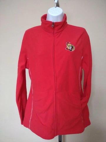 New Ottawa Senators Womens Size S Small Red Majestic Fleece Full Zip Sweater Cover