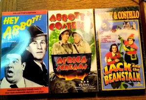 3 VHS Tapes Comedy Mixed Lot Of  Abbott & Costello Cardboard Slides - Picture 1 of 7