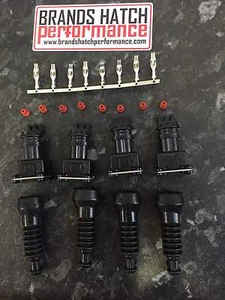 4 x Fuel injector plugs with boots Bosch EV1 2 way pin Mini Timer FORD Cosworth - Picture 1 of 1