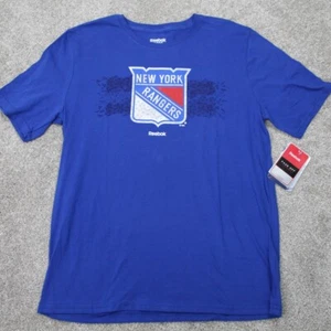 NY Rangers T-Shirt NWT Youth XL Blue Reebok NHL Face Off Apparel S/S Pullover - Picture 1 of 11