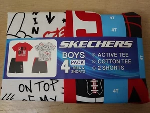 Skecher's Boy's 4-Pack Cotton Tees & Active Shorts Playwear Sets-NWT-Size 4T - Picture 1 of 5