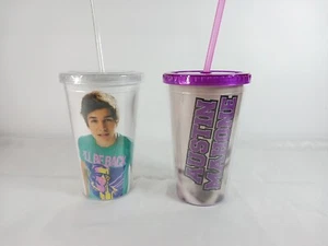 Austin Mahone Travel Tumbler Tumblr AM Mahomie Cup with Straw Set of 2 Cups - Picture 1 of 4