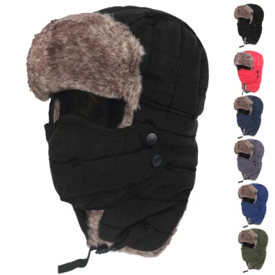 Winter Ear Flap Hat Ski Face Mask Windproof Men Winter Warm Hat for Cold Weather - Image 1 of 4