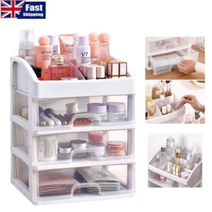 4 Tiers Makeup Storage Clear Box Desktop Cosmetic Stationery Drawers Organizer - Picture 1 of 15