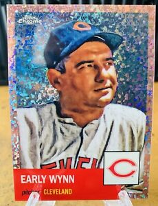 2022 Topps Chrome Early Wynn Platinum Rose Gold Mini Refractor 53/75 Cleveland