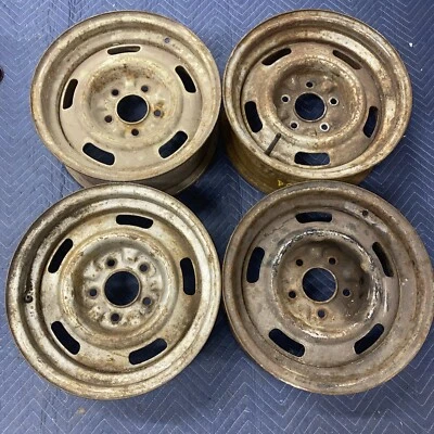 Set Chevelle Impala SS rally wheels 15x6 DC Code Kelsey Hayes 396 350 327 427 - Image 1 of 4