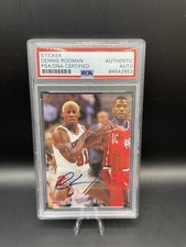 Dennis Rodman Signed Card Sticker 1996 Skybox #298 PSA/DNA AUTO AUTHENTIC