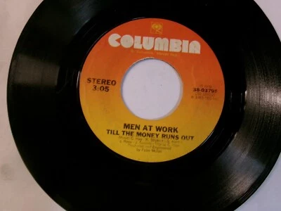 Men At Work-Till the Money Runs Out/Overkill-1983 Columbia 45 VG+ - Image 1 of 2