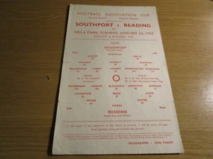 SOUTHPORT v READING 1951/2 F.A.CUP 2nd ROUND (2nd REPLAY) @ ASTON VILLA JAN1 - Picture 1 of 1