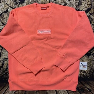 NEW Supreme Box Logo Crewneck (FW18) Fluorescent Pink Size XL BOGO Tee Hoodie - Picture 1 of 6