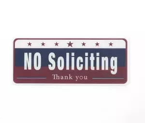 Cartello No Soliciting per Casa/Azienda Adesivo Forte Facile da Leggere 4" X 9" NUOVO - Foto 1 di 6