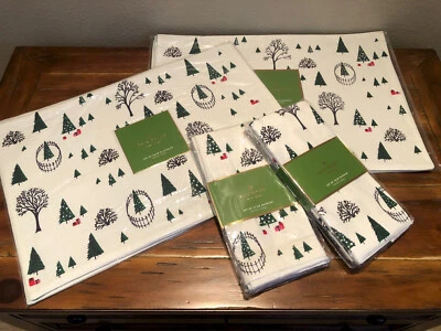 Juego de 16 servilletas de mantelería de tela Kate Spade Holiday Village - Imagen 1 de 4