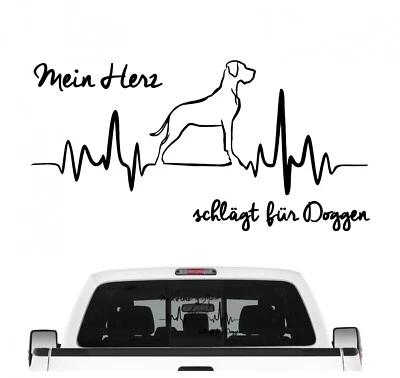 SIVIWONDER Pegatinas alemanas Dogge coche corazón latido del corazón pegatinas para perros pegatinas lámina