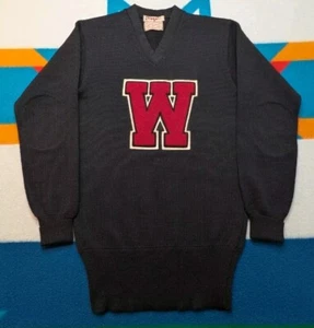 Vintage Wool Letterman Sweater Varsity Jacket Washington State Western Small - Picture 1 of 8