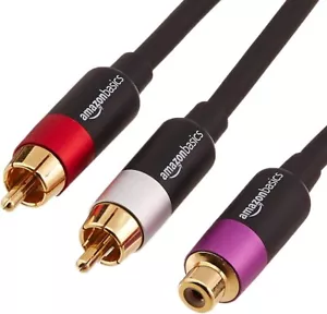 2-PACK Splitter Cable RCA Cable Y Adapter 1 Female to 2 Male RCA Splitter Pair - Picture 1 of 5