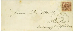 P2862 - DENMARK YVERT N.O 8 1860 DE EUTIN, NÚMERO CANCELACIÓN 115. - Imagen 1 de 2