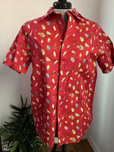 Disney Herren Größe Small rot Mickey Snacks Buttown Down Hemd Camp Hawaii Dole - Bild 1 von 3