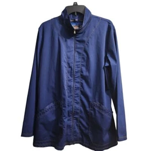 Dickies Navy Blue Lightweight Work Jacket with Zip Front and Stand Collar Size L - Picture 1 of 6