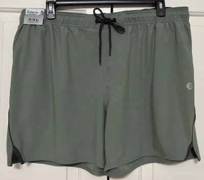 Bermuda masculina nova com etiquetas Solaris tamanho ativo 2XL verde ajuste atlético zona - Imagem 1 de 4