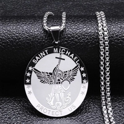 Halskette Kette Saint Michael Engel Erzengel Religion Glaube  Katholisch NEU! - Bild 1 von 4