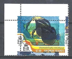 2016 Solomon Error Fishes Vermiculate Angelfish Chaetodontoplus Mesoleucus MNH - Picture 1 of 1