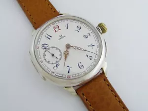 Omega 12 Twelve Red Antique 1895-1902 Swiss Beautiful Art Deco Silver Men Watch - Picture 1 of 17