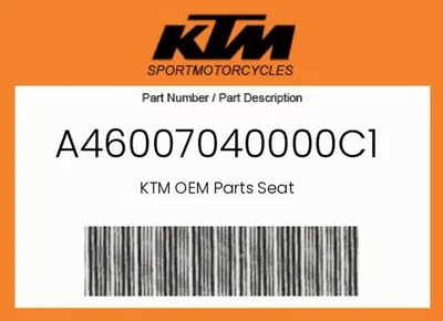 Asiento original KTM - A46007040000C1 Foto 1 de 4
