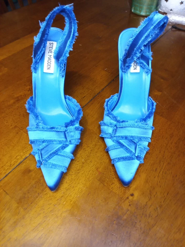 Steve Madden Larysa регулируемый ремень слинга каблук в кобальтовый синий - Изображение 1 из 4