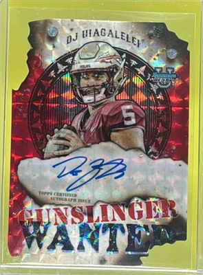 2024 Bowman Best U DJ Uiagalelei Gunslingers & Bandits Auto Red Geometric /10 - Image 1 of 2