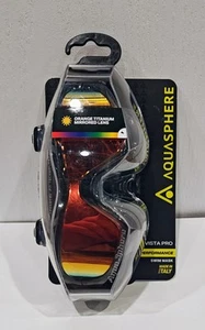 Aquasphere Vista Pro Performance Swim Mask Goggles Orange Titanium Mirrored Lens - Picture 1 of 5