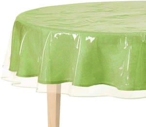 Klar Kunststoff Tischdecke Schutz, Tischdecke Vinyl (70" rund) - Bild 1 von 5