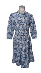 J. McLaughlin Cerina Midikleid Seide Blumenmuster Größe Small Palmillablau - Bild 1 von 15