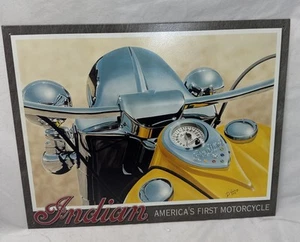 Indian Yellow Chief Motorcycle Metal Sign 12 X 16” USA Desparate Enterprises - Picture 1 of 16
