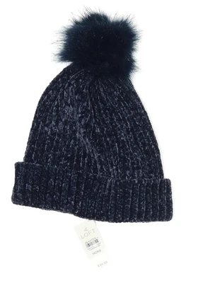 Nuevo con etiquetas Gorro Ann Taylor LOFT Azul Marino Chenilla Piel Sintética Pom Precio de venta sugerido por el fabricante 34,50 USD Foto 1 de 4