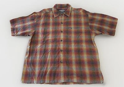 Camisa Quiksilver Denim Agua Salada Cuadros Naranja Bronceado Abotonada Cyber Surf Skate M Foto 1 de 4