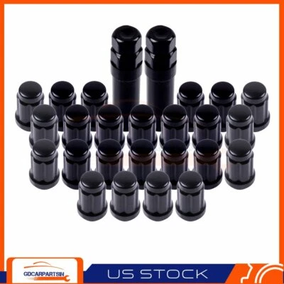 Juego de 24 tuercas estriadas negras 12x1,5 + 2 herramientas para Toyota 4Runner FJ Cruiser Foto 1 de 4
