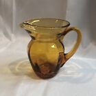Beautiful Amber Glass Pitcher/Vase W/ Applied Handle & Pontil Mark