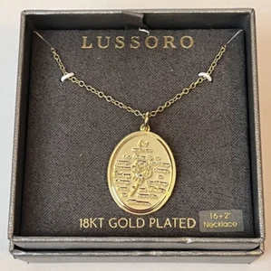 Lussoro 18kt Gold Plated God Grant Me the Serenity Prayer Pendant Necklace - Picture 1 of 6