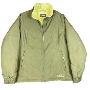 Cabelas Fleece Lined Insulated Jacket Mens L Green Full Zip Embroidered Logo - Picture 1 of 13