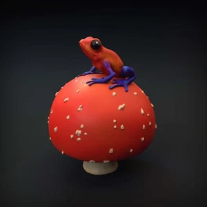 Dart Frosch - 3D gedrucktes Modell - unbemalt - Tiere Miniaturen - Bild 1 von 12
