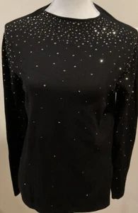 Vila Milano Sweater Women’s M Long Sleeved Bejeweled Sparkly - Picture 1 of 7