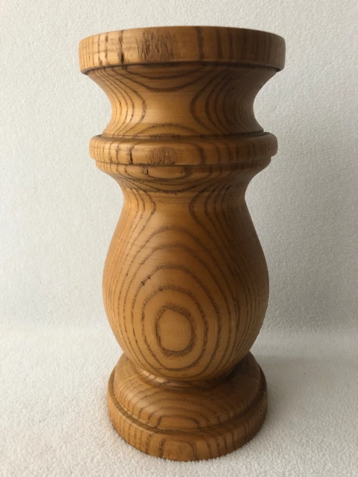 Candelabro pilar de madera maciza hecho a mano 10" decoración rústica de granja Foto 1 de 4