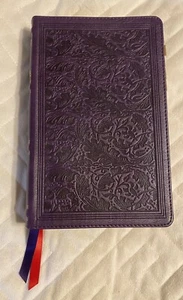 Like NEW NKJV Sovereign Collection Leathersoft Purple Filigreed Cover Plus Tabs - Picture 1 of 8