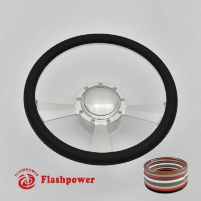 Volante Billet Pulido 15.5" Negro Medio Envolvente GMC Chevy Foto 1 de 4