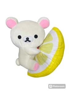 San-x Rilakkuma Korilakkuma cesto di limoni 16" peluche animale imbottito con etichette - Foto 1 di 10