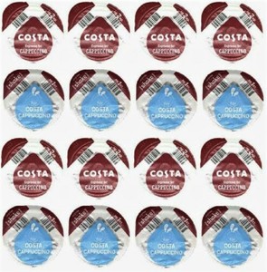 16 x tassimo Costa Cappuccino T Discs Capsules Sale in Bulk - 8 Large drinks