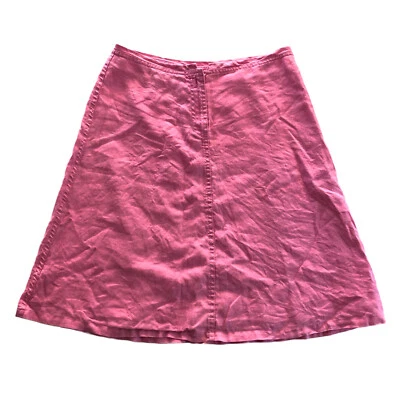 Chicle Rosa Lino Cintura Alta Línea A Verano H&M L.O.G.G. Minifalda Talla 6 Foto 1 de 4