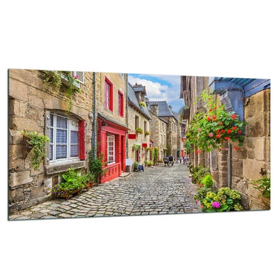 TMK Herdabdeckplatte Ceranfeldabdeckung Spritzschutz Glas 90x52 Stadt