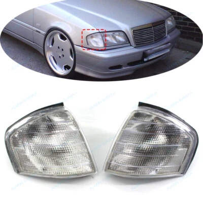 L&R Front Turn Signal Corner Light For 1994-2000 Mercedes Benz C W202 C230 C280 - Image 1 of 4